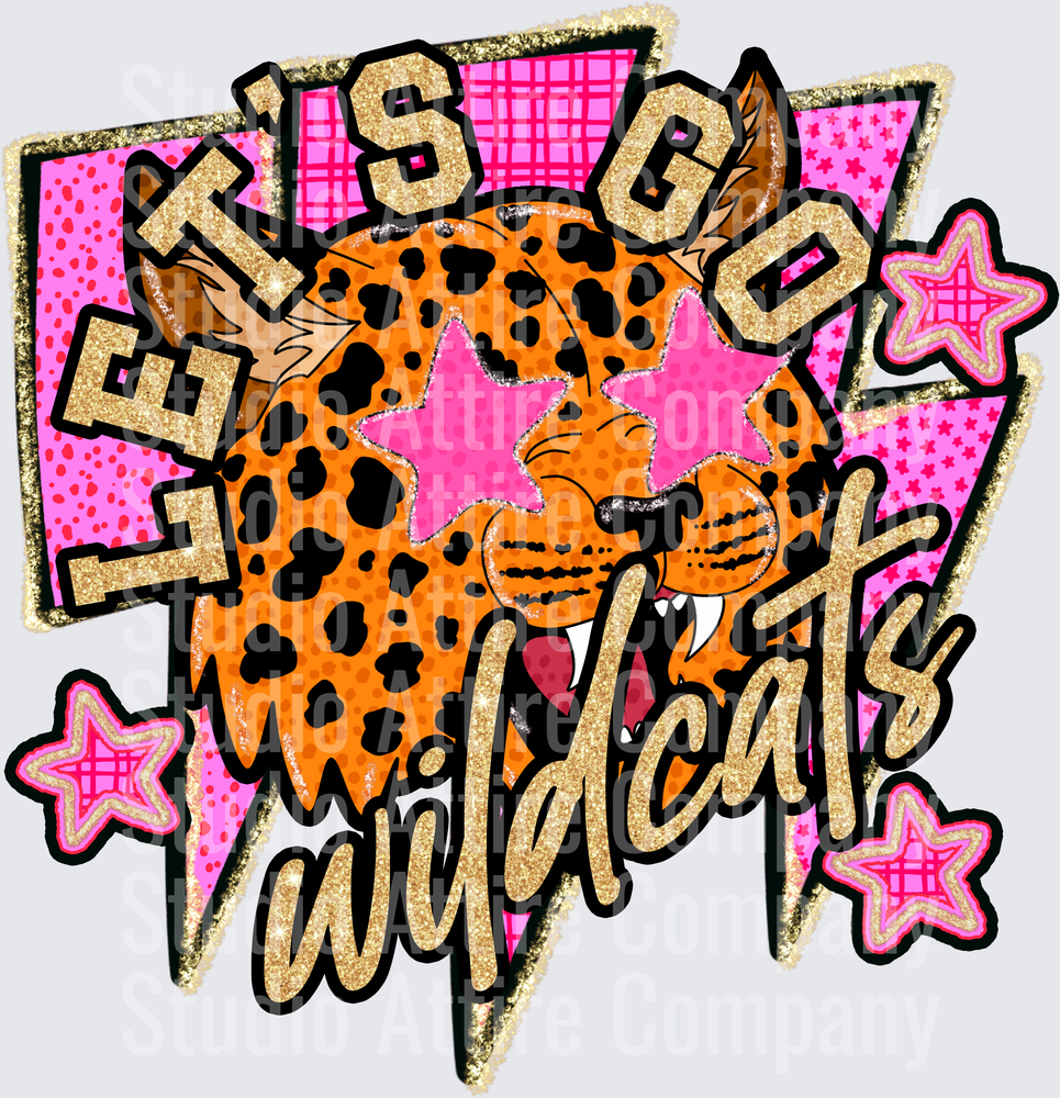 Let's go Wildcats, DTF Heat Transfer - Raw Image