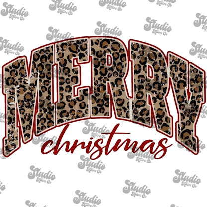 Merry Christmas cheetah, DTF Heat Transfer