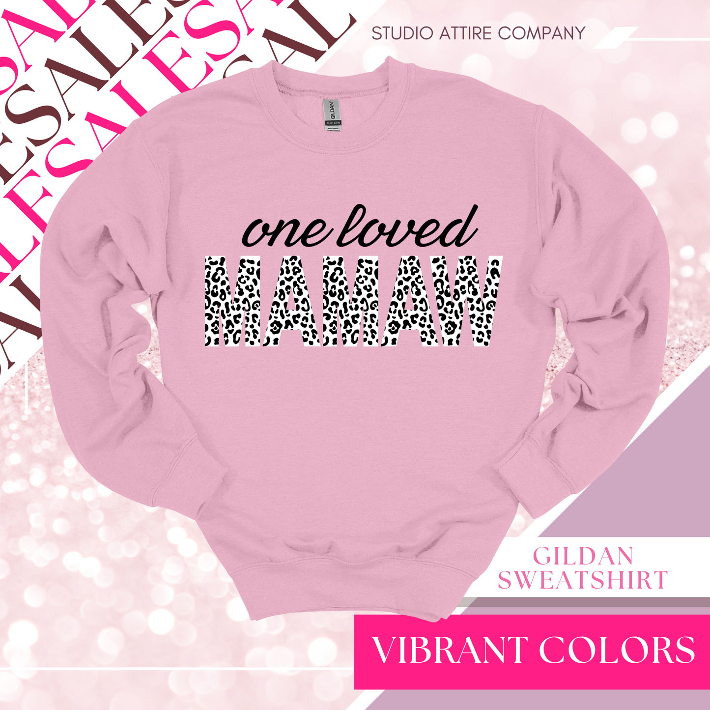 Mamaw, Graphic sweatshirt, light pink, heat transfer, Valentine