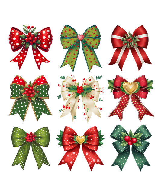 Heat transfer, Christmas bows, press and peel, made to order