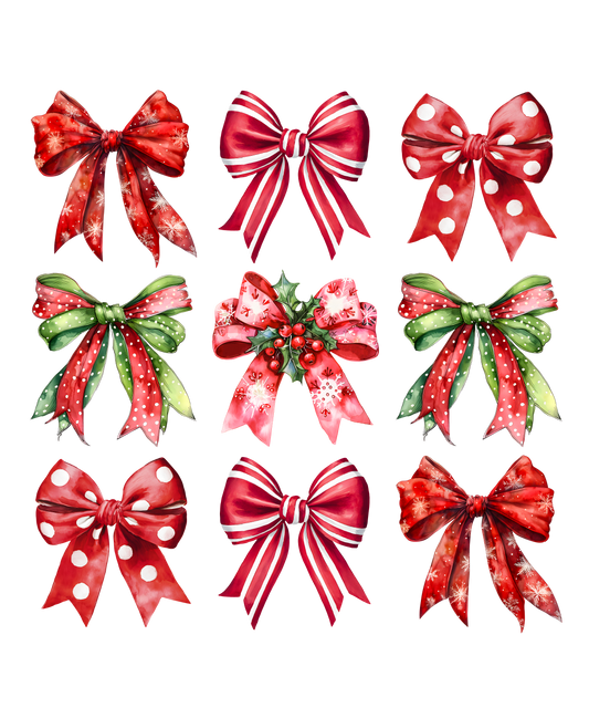 Heat transfer, Christmas bows, press and peel, made to order