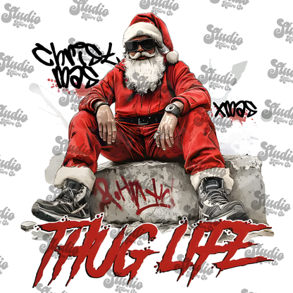 Thug life Santa, DTF Heat Transfer