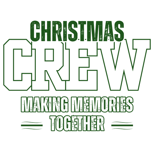 Christmas crew, heat transfer, press and peel