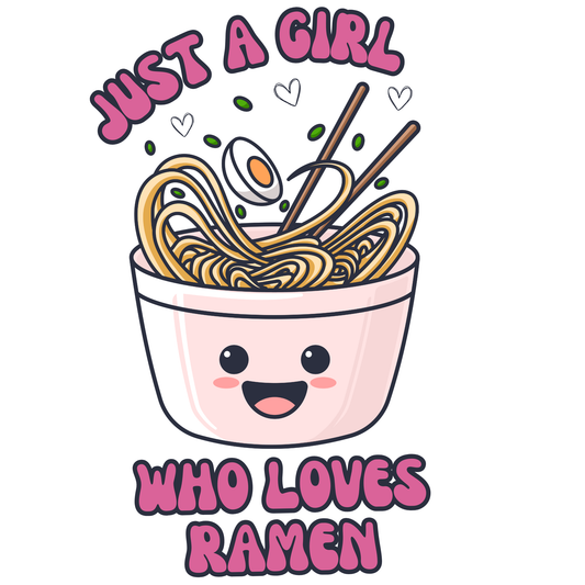 Girl who loves ramen, heat transfer, press and peel