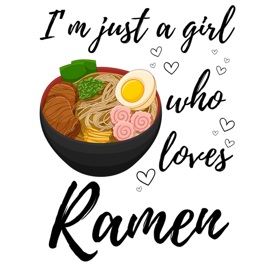 Girl who loves ramen, heat transfer, press and peel