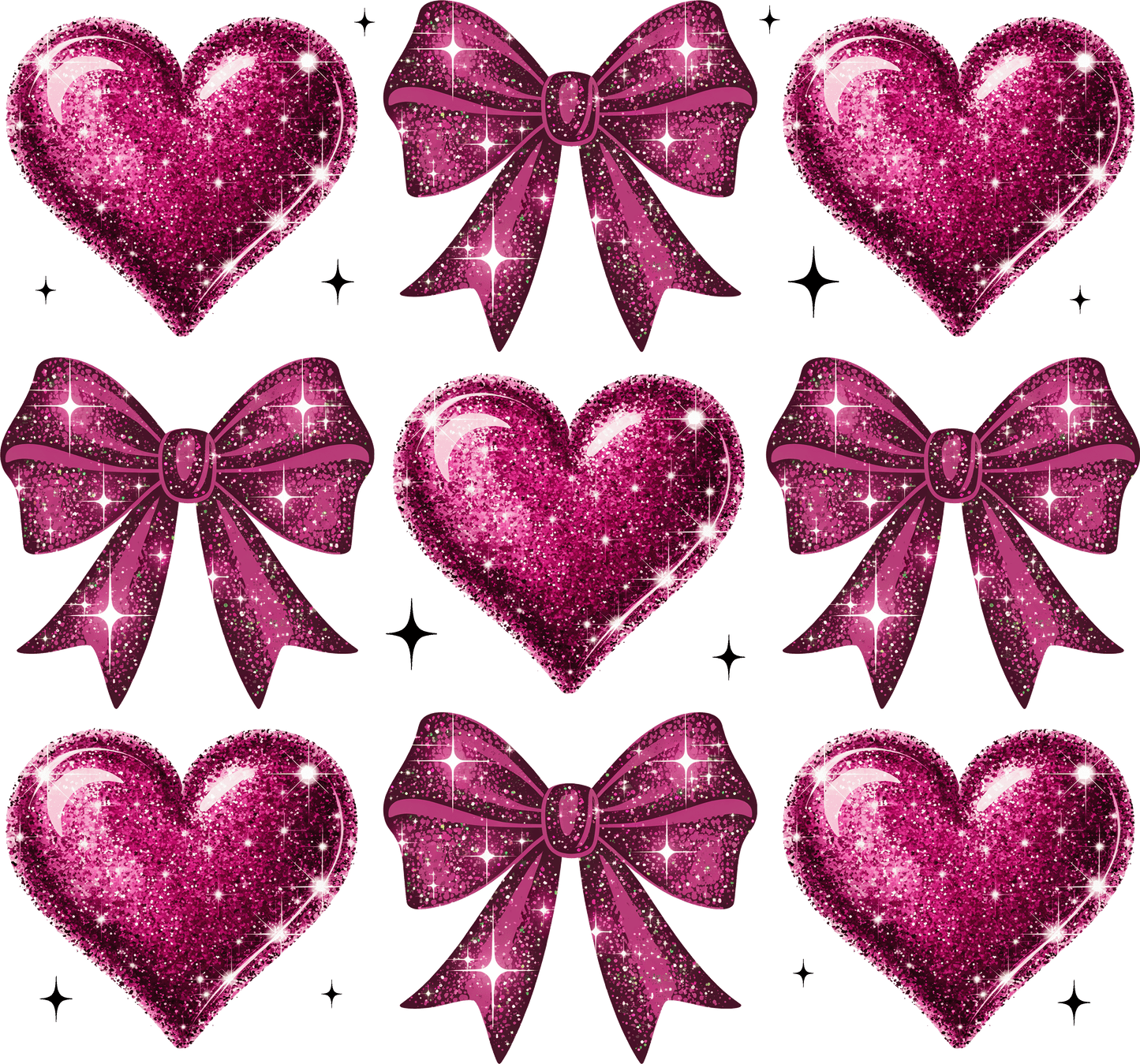 Hearts and bows, valentines, heat transfer, press and peel, no shirt, made to order