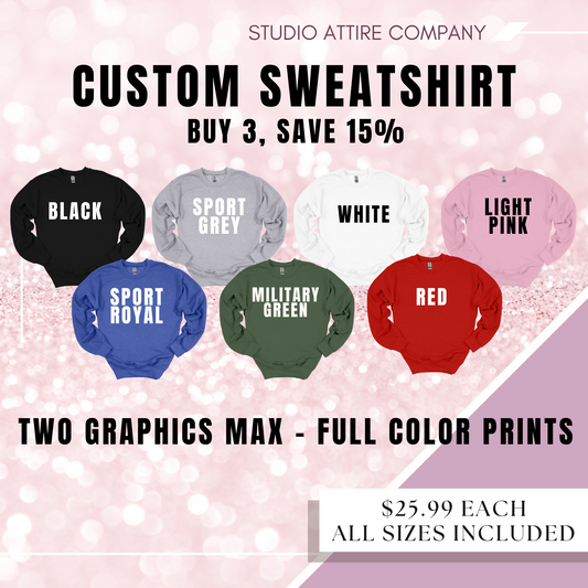 Custom sweatshirt, work sweatshirt, heat transfer