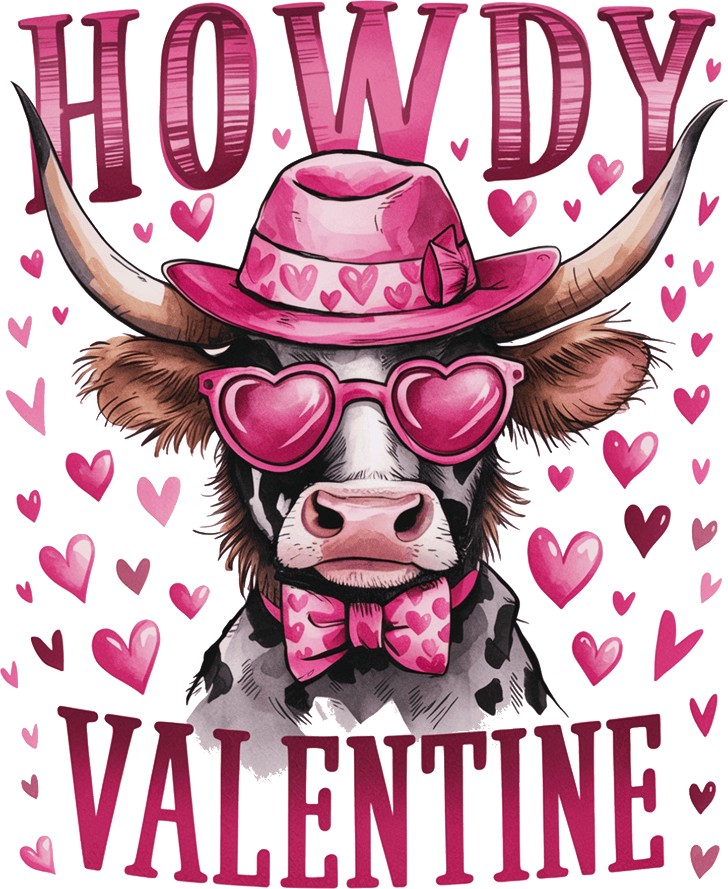 Howdy, valentines, heat transfer, press and peel, no shirt, made to order