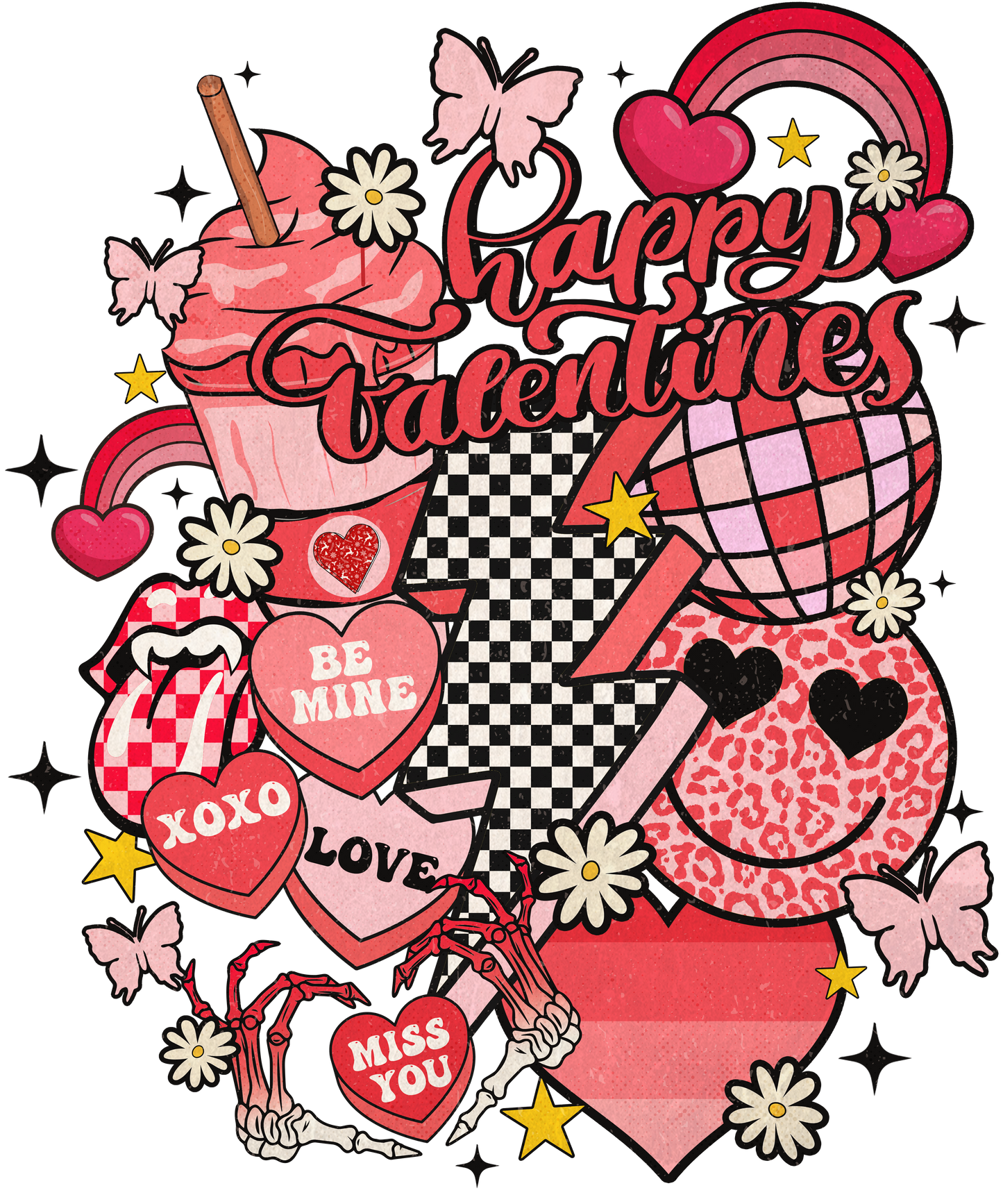 Retro, valentines, heat transfer, press and peel, no shirt, made to order