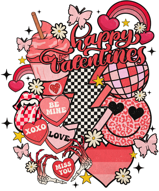 Retro, valentines, heat transfer, press and peel, no shirt, made to order