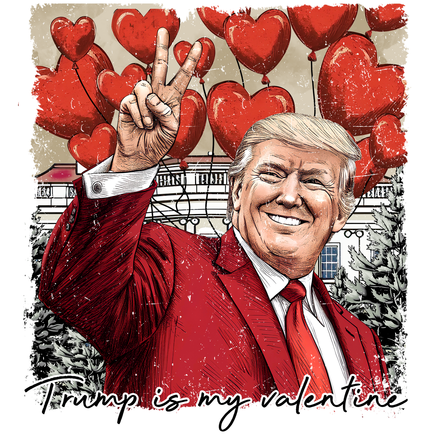 trump, valentines, heat transfer, press and peel, no shirt, made to order