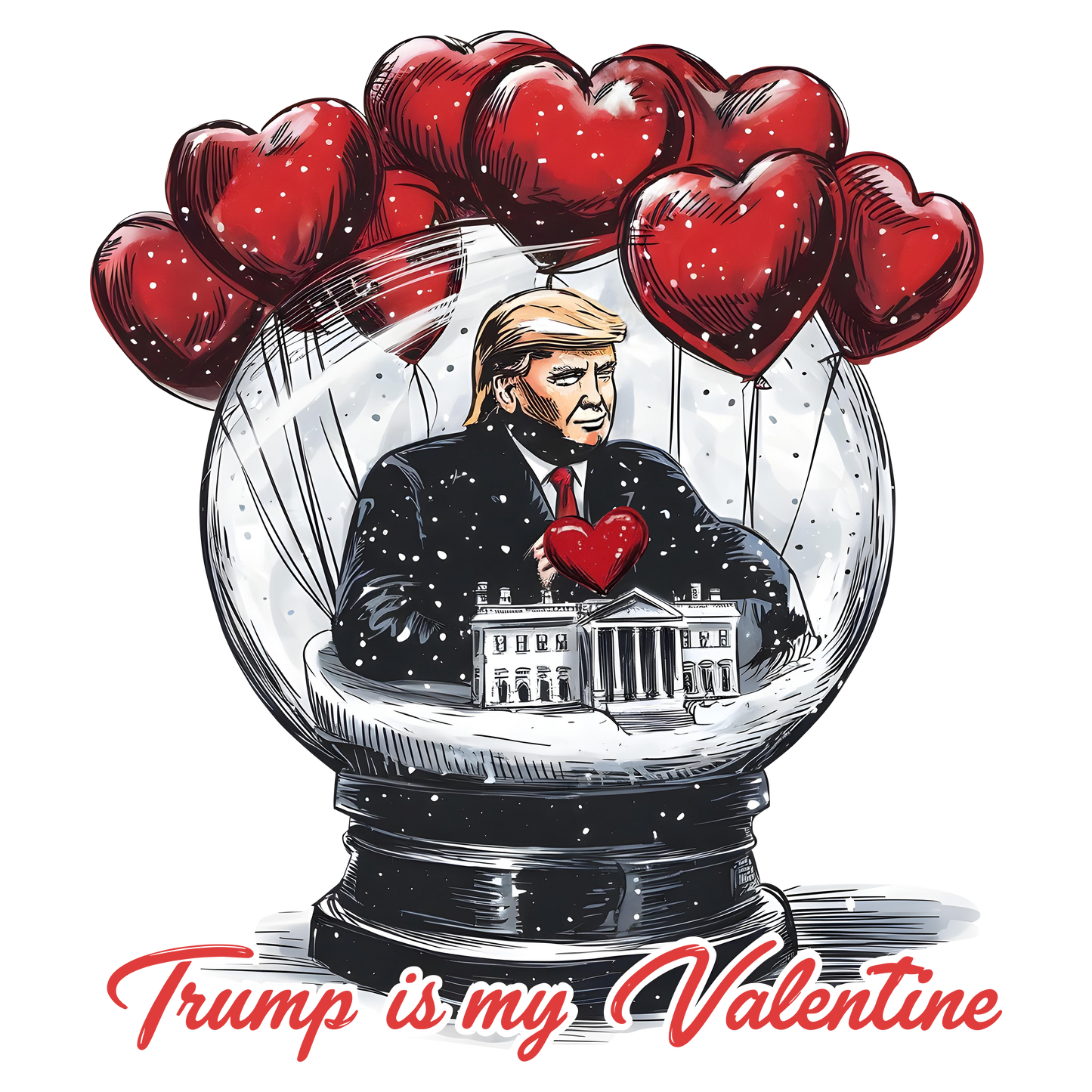 trump, valentines, heat transfer, press and peel, no shirt, made to order