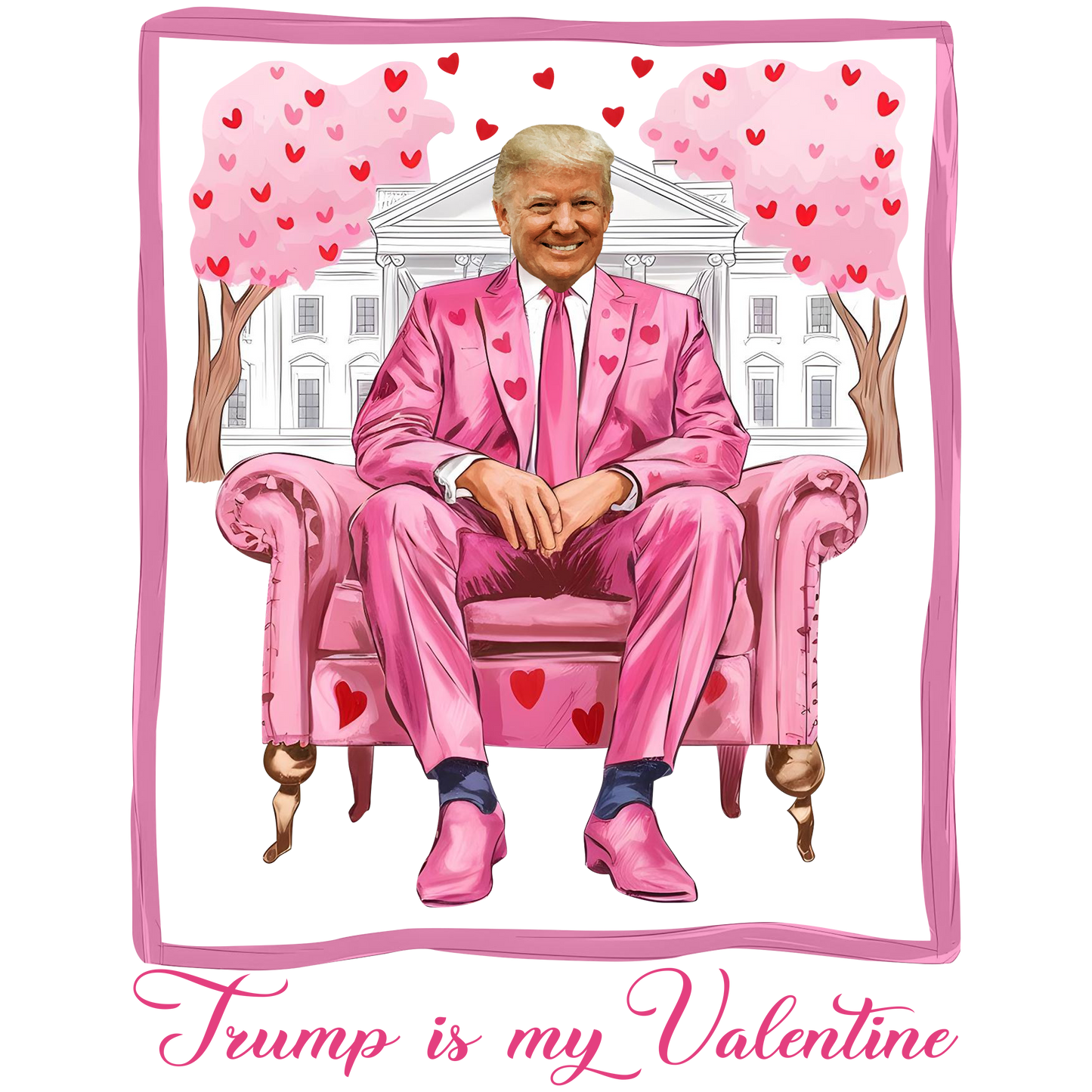 trump, valentines, heat transfer, press and peel, no shirt, made to order