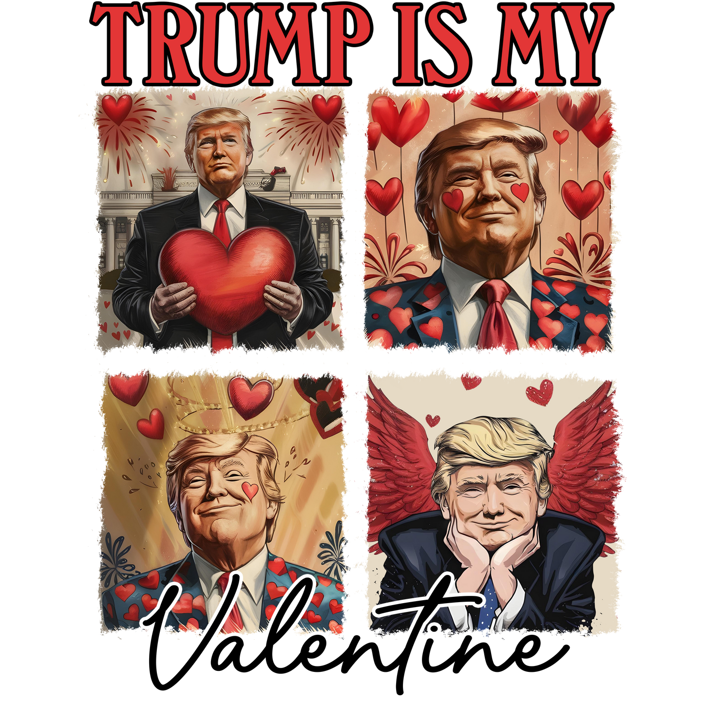 trump, valentines, heat transfer, press and peel, no shirt, made to order