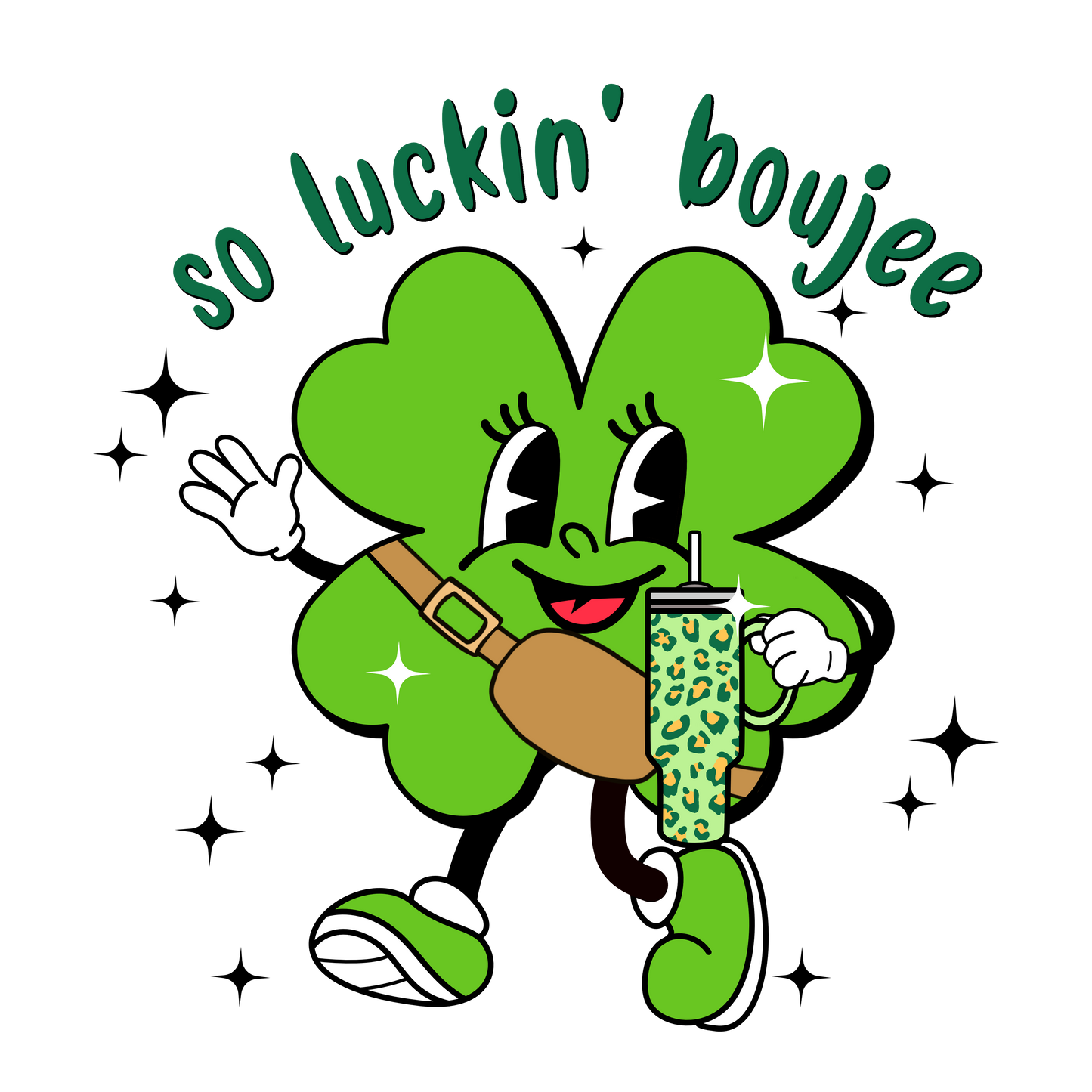 Boujee, St. Patty, heat transfer, press and peel, no shirt, made to order