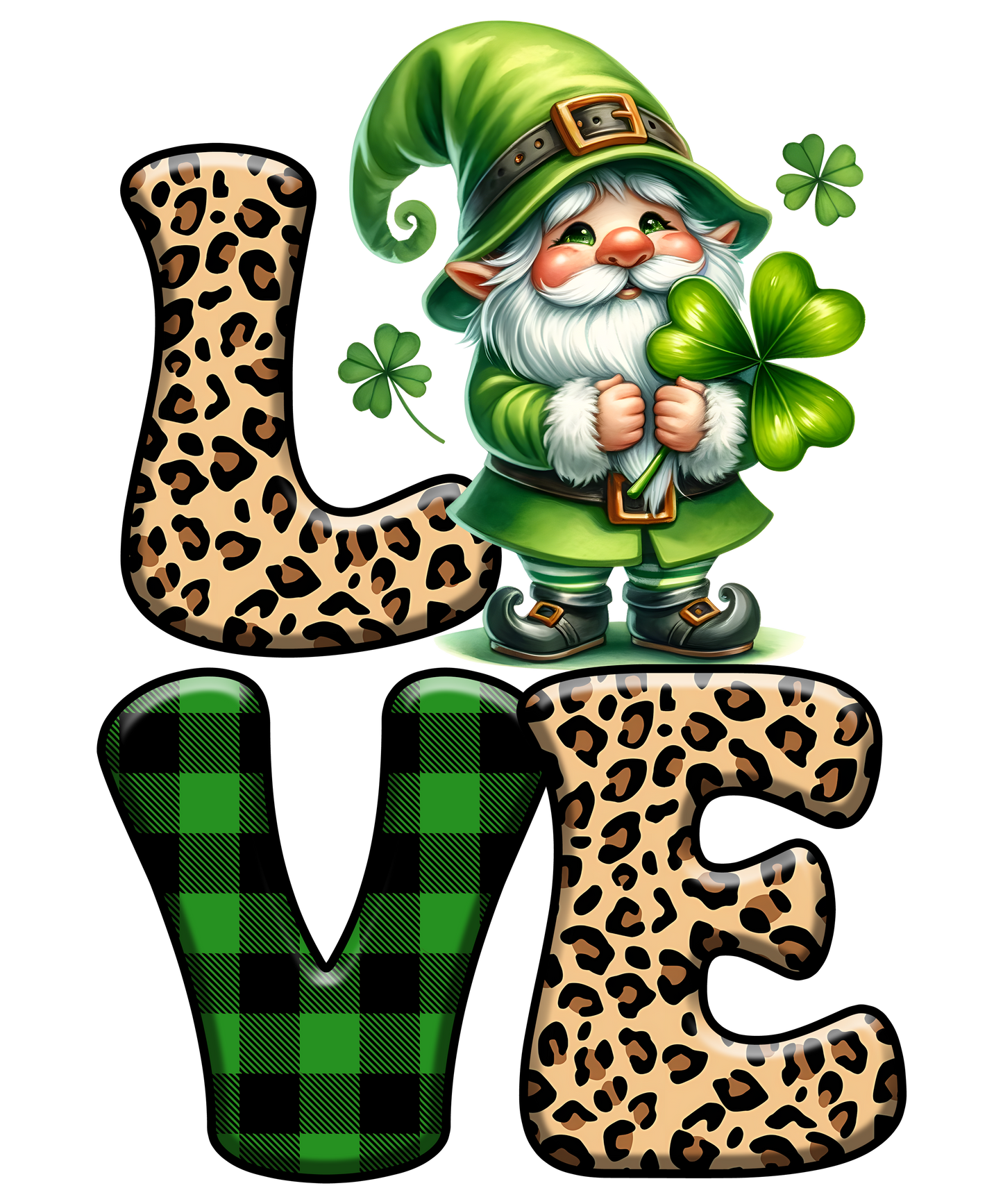 Gnome, St. Patty, heat transfer, press and peel, no shirt, made to order