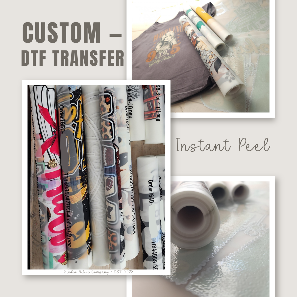 Single Custom DTF Transfer - Regular (Instant Peel), Glitter, Glow
