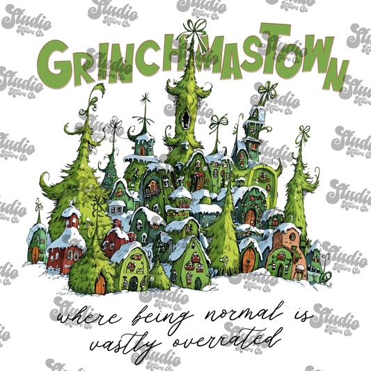 Grinchmas town, DTF Heat Transfer