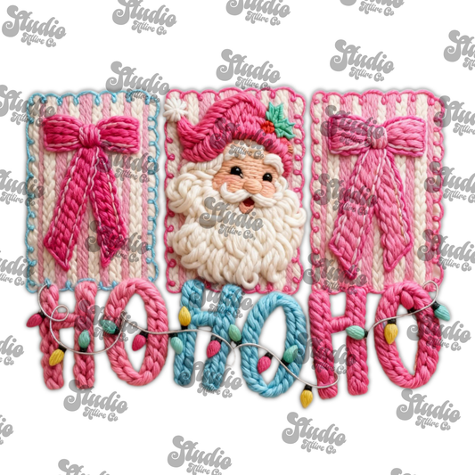 Hohoho faux yarn, DTF Heat Transfer