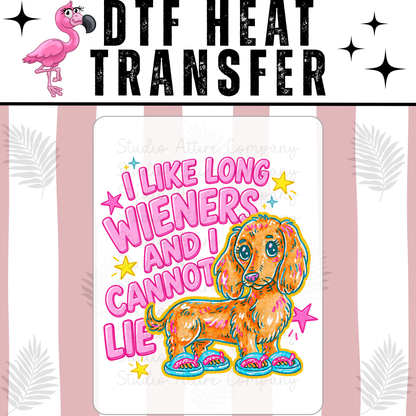 I like long wieners and I cannot lie, DTF Heat Transfer