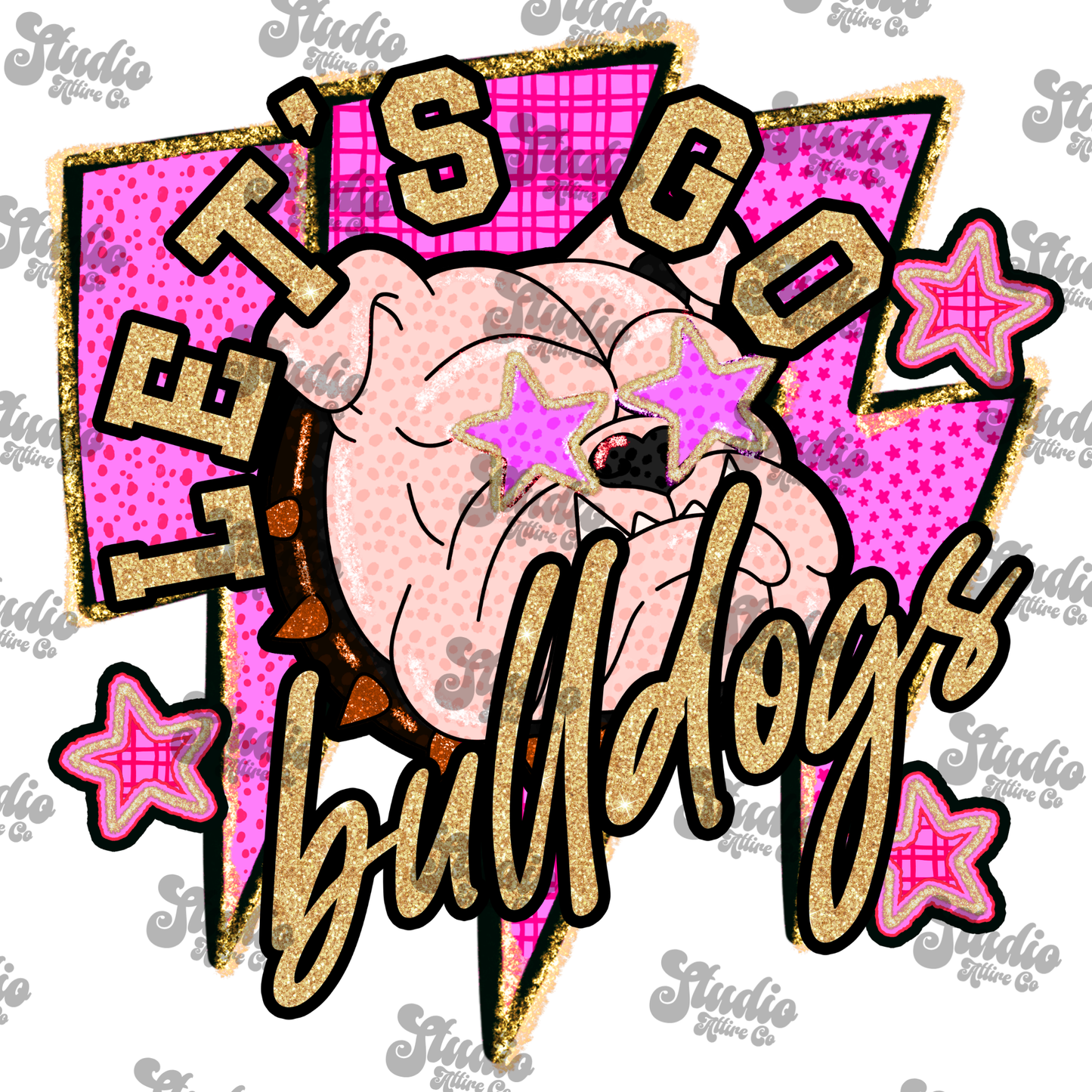 Let's go bulldogs, DTF Heat Transfer