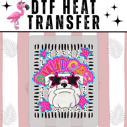 Bulldogs star glasses, DTF Heat Transfer