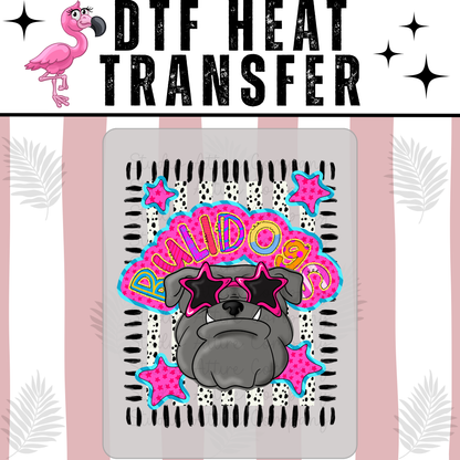 Bulldogs star glasses, DTF Heat Transfer