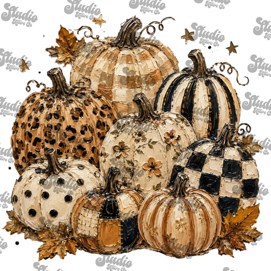 Fall pumpkins, DTF Heat Transfer