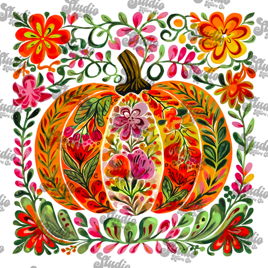 Colorful pumpkin, DTF Heat Transfer