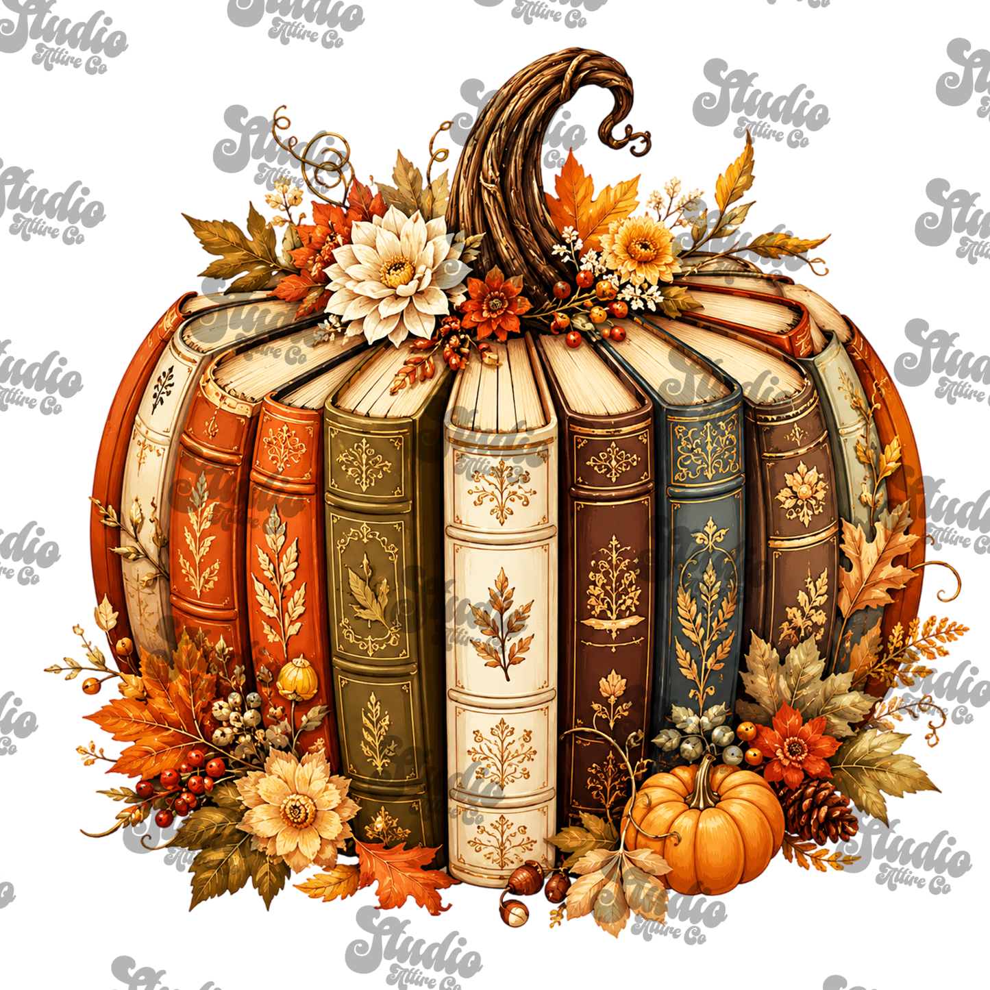 Book pumpkin, DTF Heat Transfer