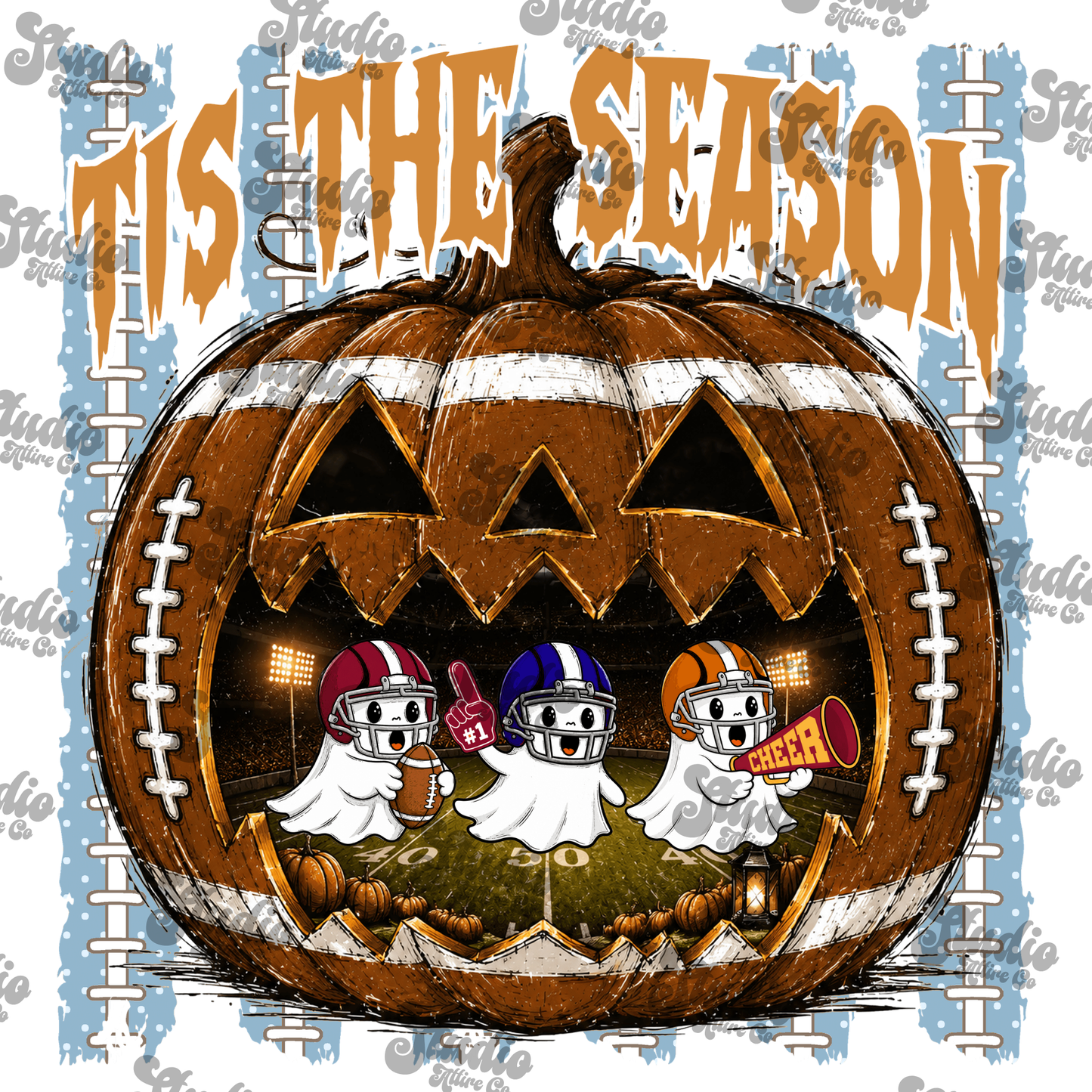 Tis the season football pumpkin, DTF Heat Transfer