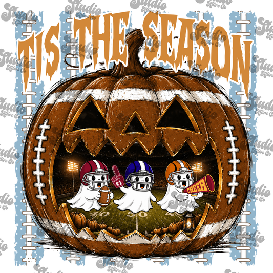 Tis the season football pumpkin, DTF Heat Transfer