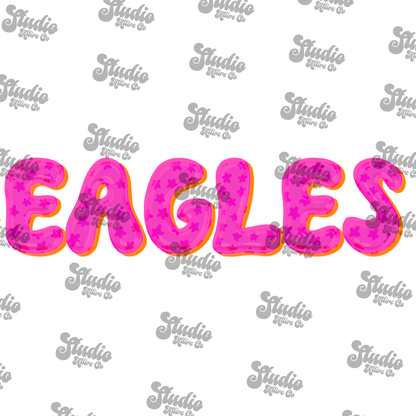 Eagle bubble letters, DTF Heat Transfer