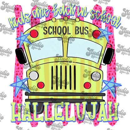 Kids are back in school hallelujah, Pink, DTF Heat Transfer