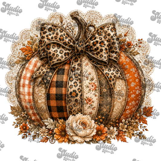Cheetah pumpkin, DTF Heat Transfer