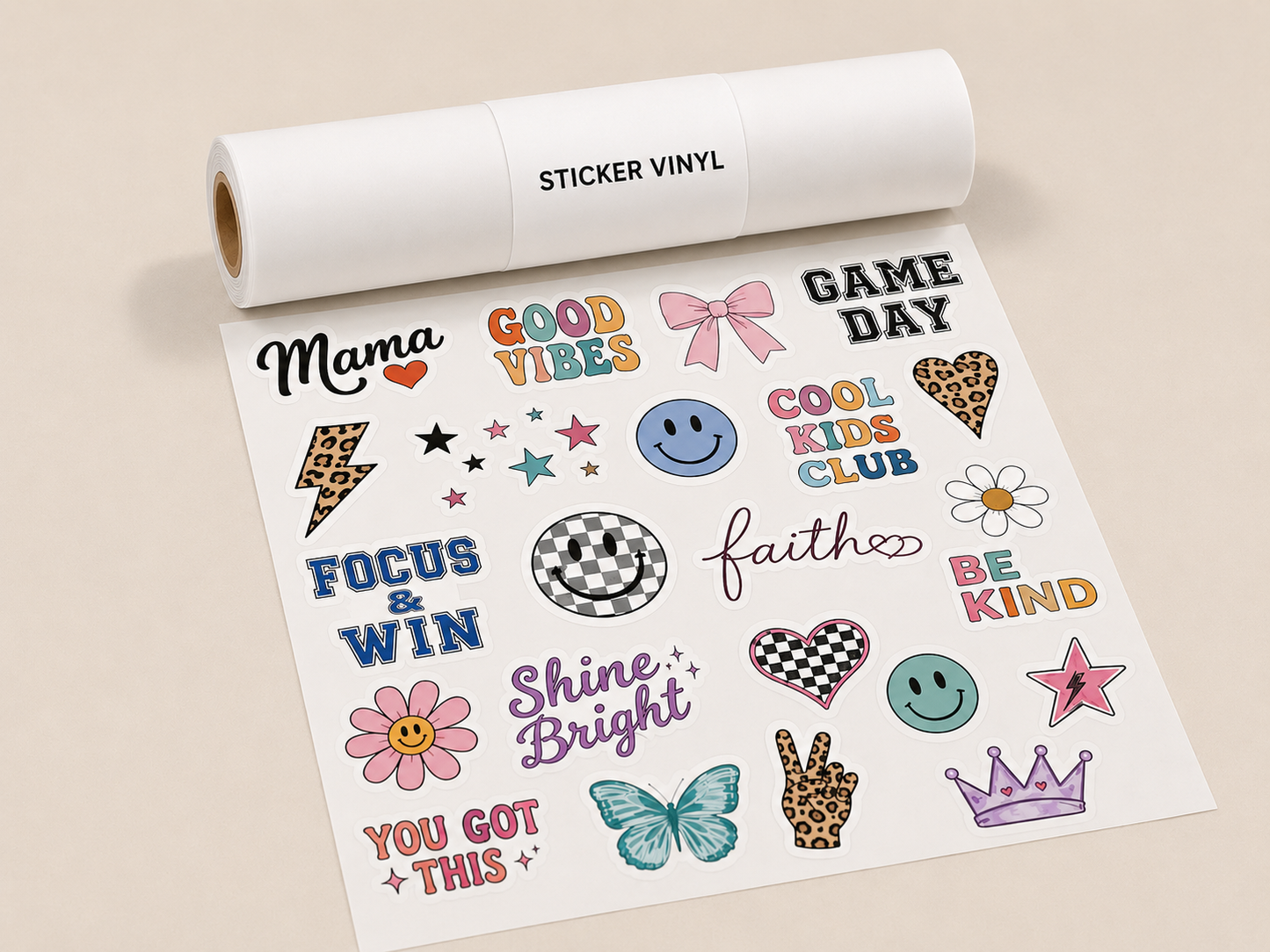 Sticker Sheet - White Vinyl - Unlaminated