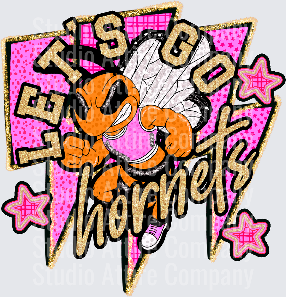 Let's go Hornets, DTF Heat Transfer - Raw Image