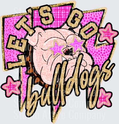 Let's go bulldogs, DTF Heat Transfer - Raw Image