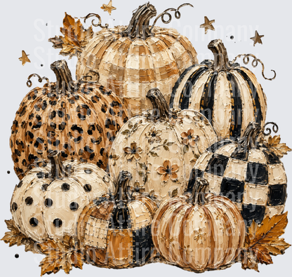 Fall pumpkins, DTF Heat Transfer - Raw Image