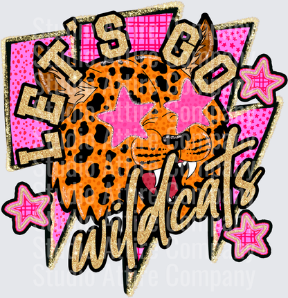 Let's go Wildcats, DTF Heat Transfer - Raw Image