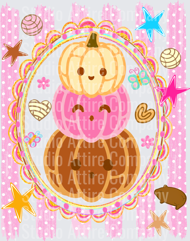 Cute pumpkins, DTF Heat Transfer - Raw Image
