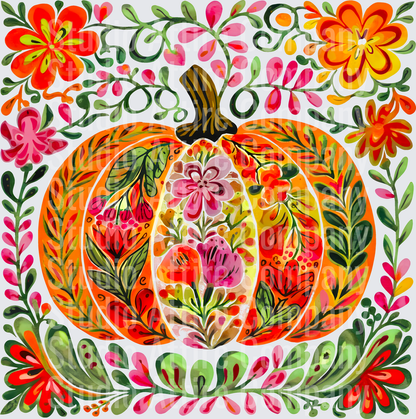 Colorful pumpkin, DTF Heat Transfer - Raw Image